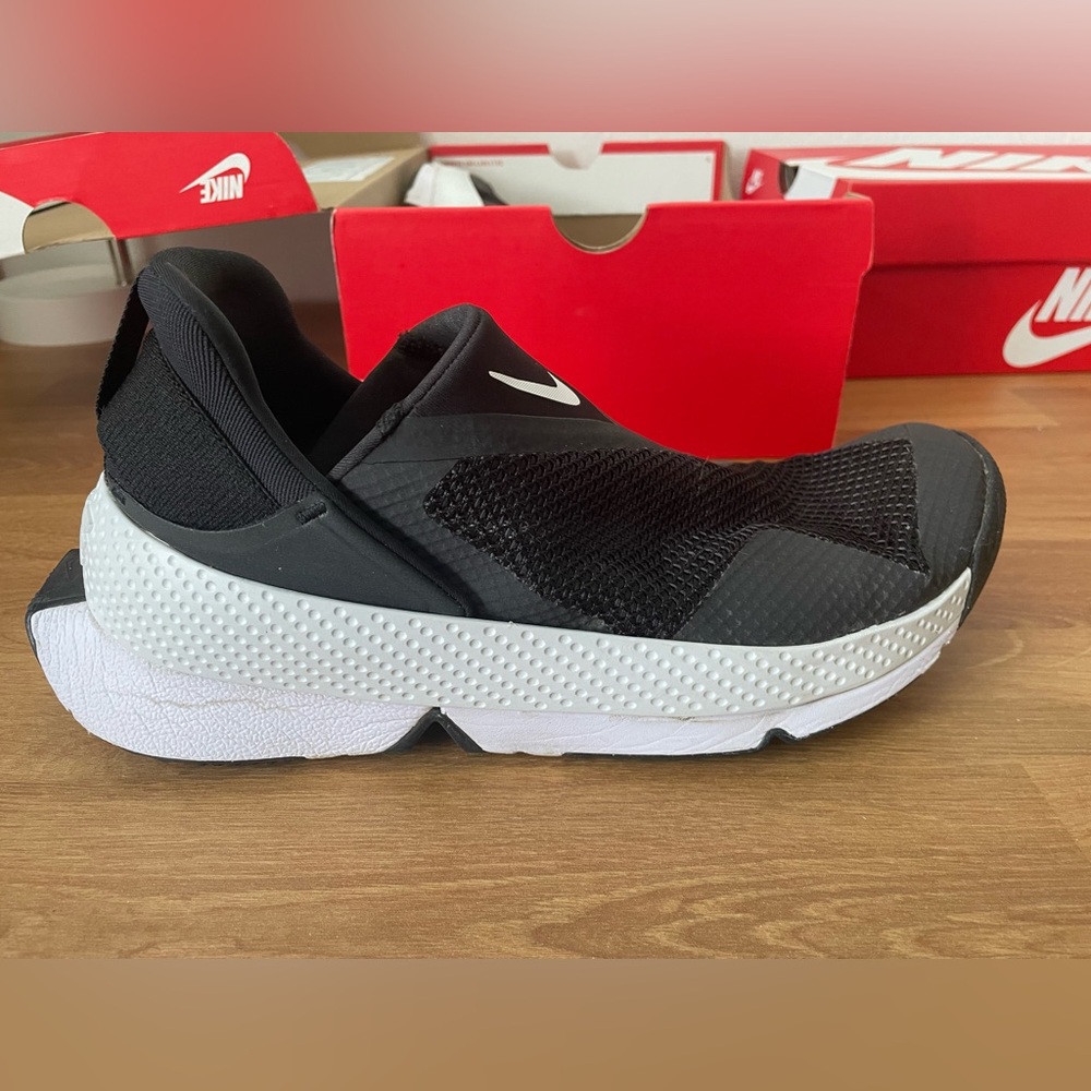 Nike Go Flyease Black and White Slip-On Running Shoes